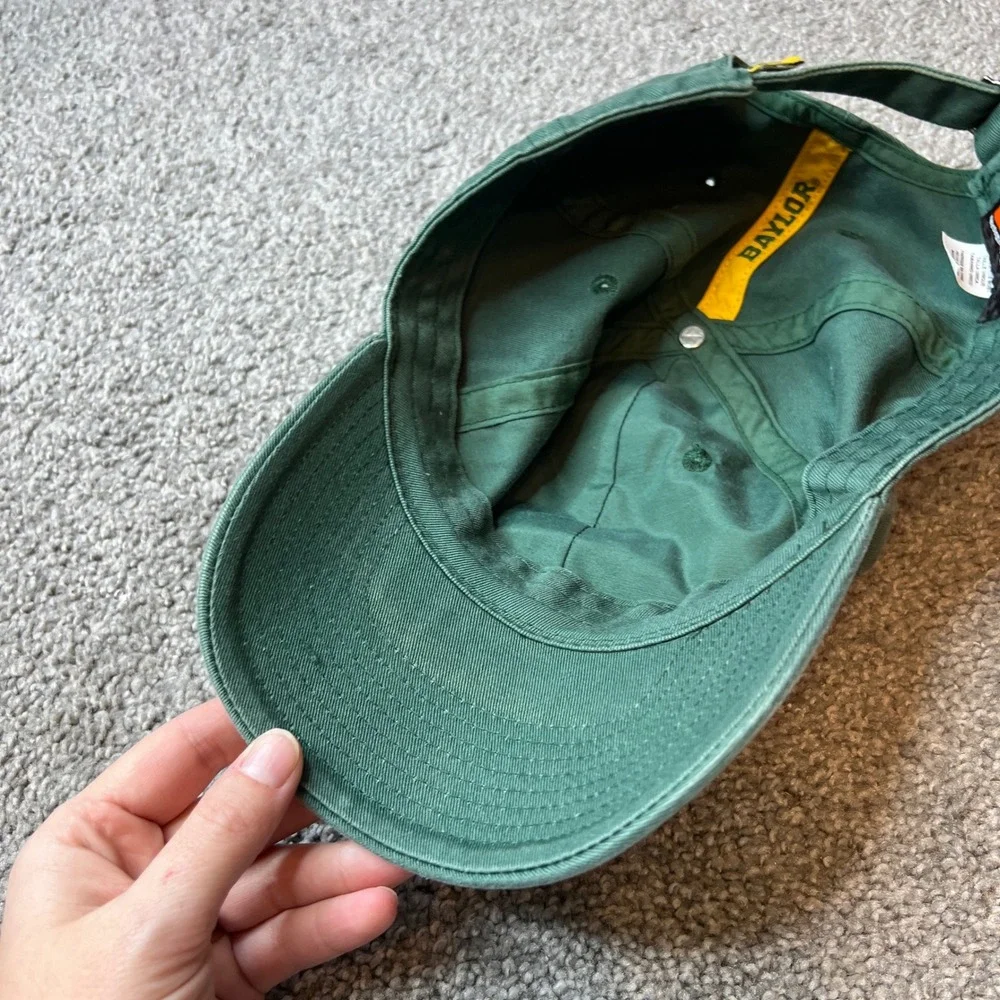 vtg Nike Baylor Bears Green‎ Baseball Cap Hat Men Adjustable Strap center y2k